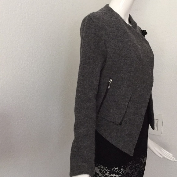 Katherine Barclay gray wool asymmetrical Jacket - Picture 3 of 7